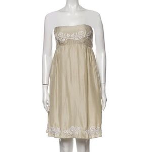 Calypso St Barth Silk Strapless Dress with Embroidery (size M)